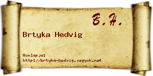 Brtyka Hedvig névjegykártya